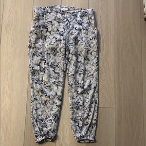 Guess Marble-Effect Drawstring Joggers in Blue & White